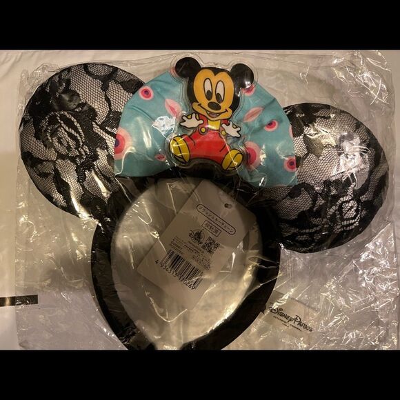 Disney Parks Minnie Ears Polka Dot Black Lace Limited Party Headband - Picture 1 of 5